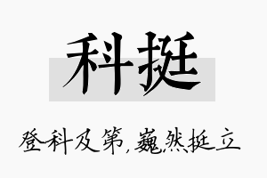 科挺名字的寓意及含义