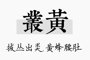 丛黄名字的寓意及含义