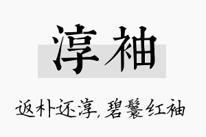 淳袖名字的寓意及含义