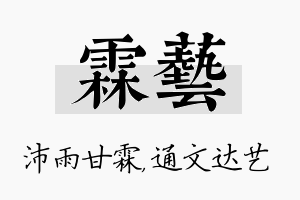 霖艺名字的寓意及含义