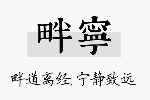 畔宁名字的寓意及含义