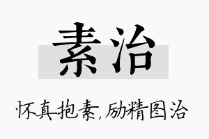 素治名字的寓意及含义