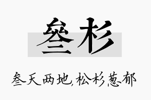 叁杉名字的寓意及含义