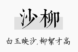 沙柳名字的寓意及含义