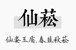 仙菘名字的寓意及含义