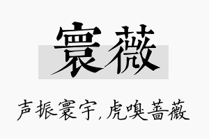 寰薇名字的寓意及含义