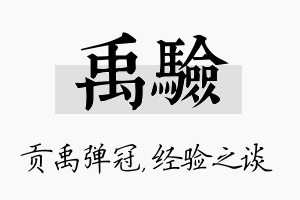 禹验名字的寓意及含义