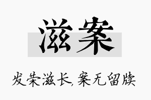 滋案名字的寓意及含义