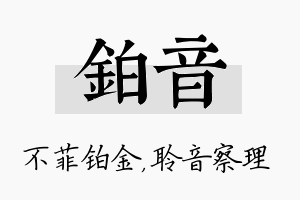 铂音名字的寓意及含义