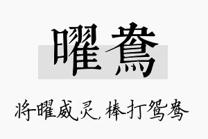 曜鸯名字的寓意及含义