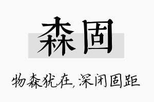 森固名字的寓意及含义