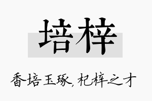 培梓名字的寓意及含义