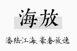 海放名字的寓意及含义