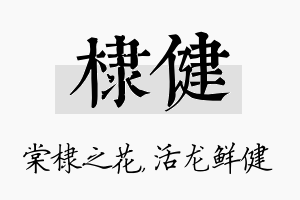 棣健名字的寓意及含义