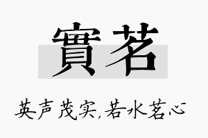 实茗名字的寓意及含义