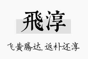 飞淳名字的寓意及含义