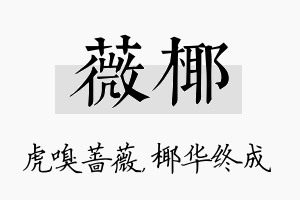 薇椰名字的寓意及含义