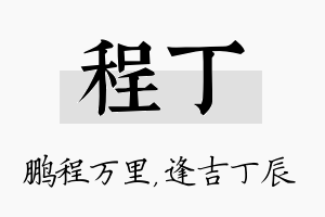 程丁名字的寓意及含义