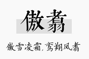 傲翥名字的寓意及含义