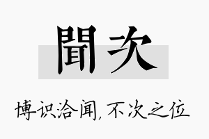 闻次名字的寓意及含义