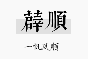 薜顺名字的寓意及含义