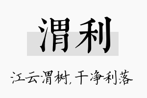 渭利名字的寓意及含义