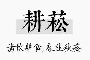 耕菘名字的寓意及含义