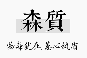 森质名字的寓意及含义