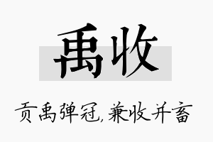 禹收名字的寓意及含义