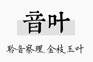 音叶名字的寓意及含义