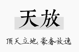 天放名字的寓意及含义