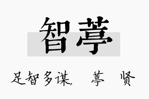 智葶名字的寓意及含义