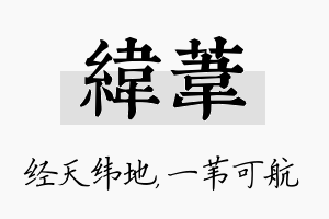 纬苇名字的寓意及含义