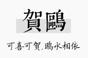 贺鸥名字的寓意及含义