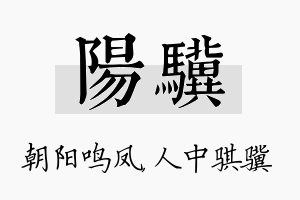 阳骥名字的寓意及含义