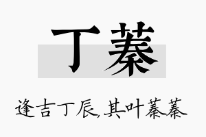 丁蓁名字的寓意及含义