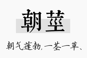 朝茎名字的寓意及含义