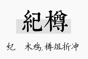 纪樽名字的寓意及含义