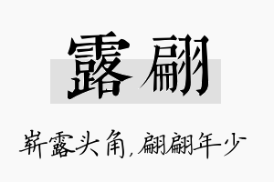 露翩名字的寓意及含义