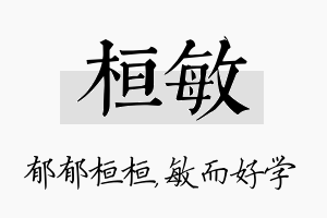 桓敏名字的寓意及含义