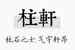 柱轩名字的寓意及含义