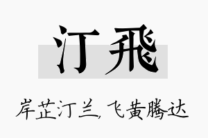 汀飞名字的寓意及含义