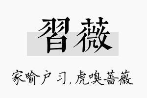 习薇名字的寓意及含义