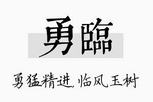 勇临名字的寓意及含义