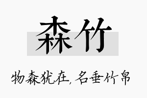 森竹名字的寓意及含义