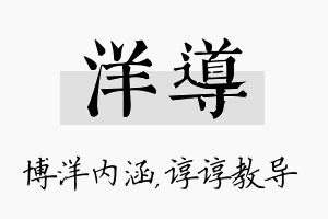 洋导名字的寓意及含义