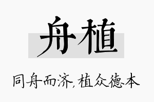 舟植名字的寓意及含义