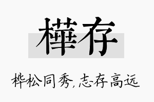 桦存名字的寓意及含义