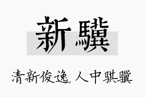 新骥名字的寓意及含义