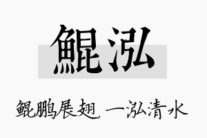 鲲泓名字的寓意及含义